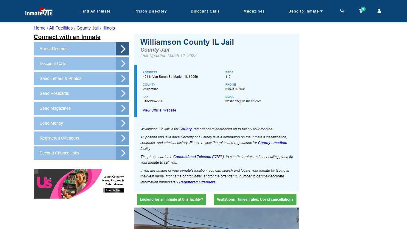 Williamson County IL Jail - Inmate Locator - Marion, IL